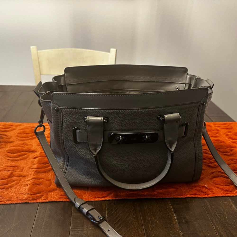 Coach Dark Gray Leather Bag